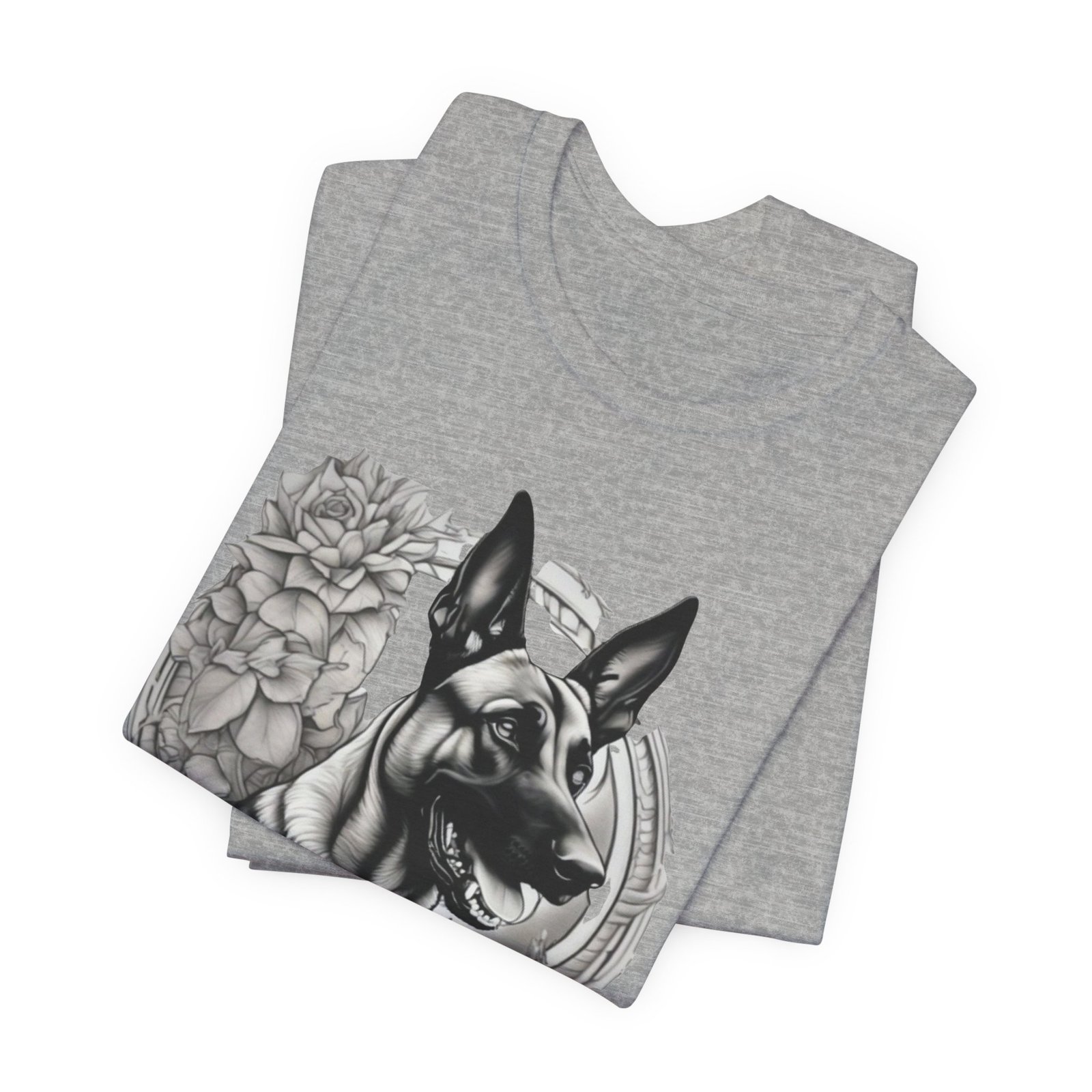 Belgian Malinois Floral Portrait T-Shirt - Image 31