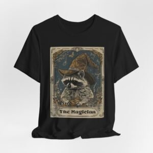 Magician Raccoon Illustration T-Shirt | Tarot Style Mystic Animal Tee
