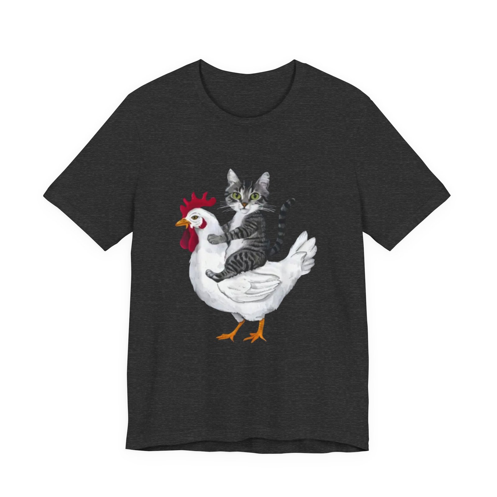 Cat Riding Chicken T-Shirt | Cute Animal Illustration Tee - Image 29