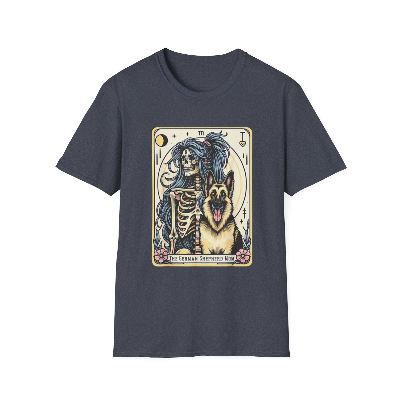 German Shepherd Tarot Skeleton T-Shirt | Funny Dog Tarot Tee - Image 25