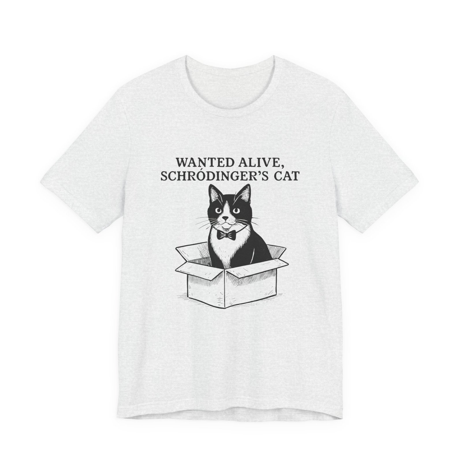 Schrödinger's Cat in Box T-Shirt | Funny Science Cat Tee - Image 2