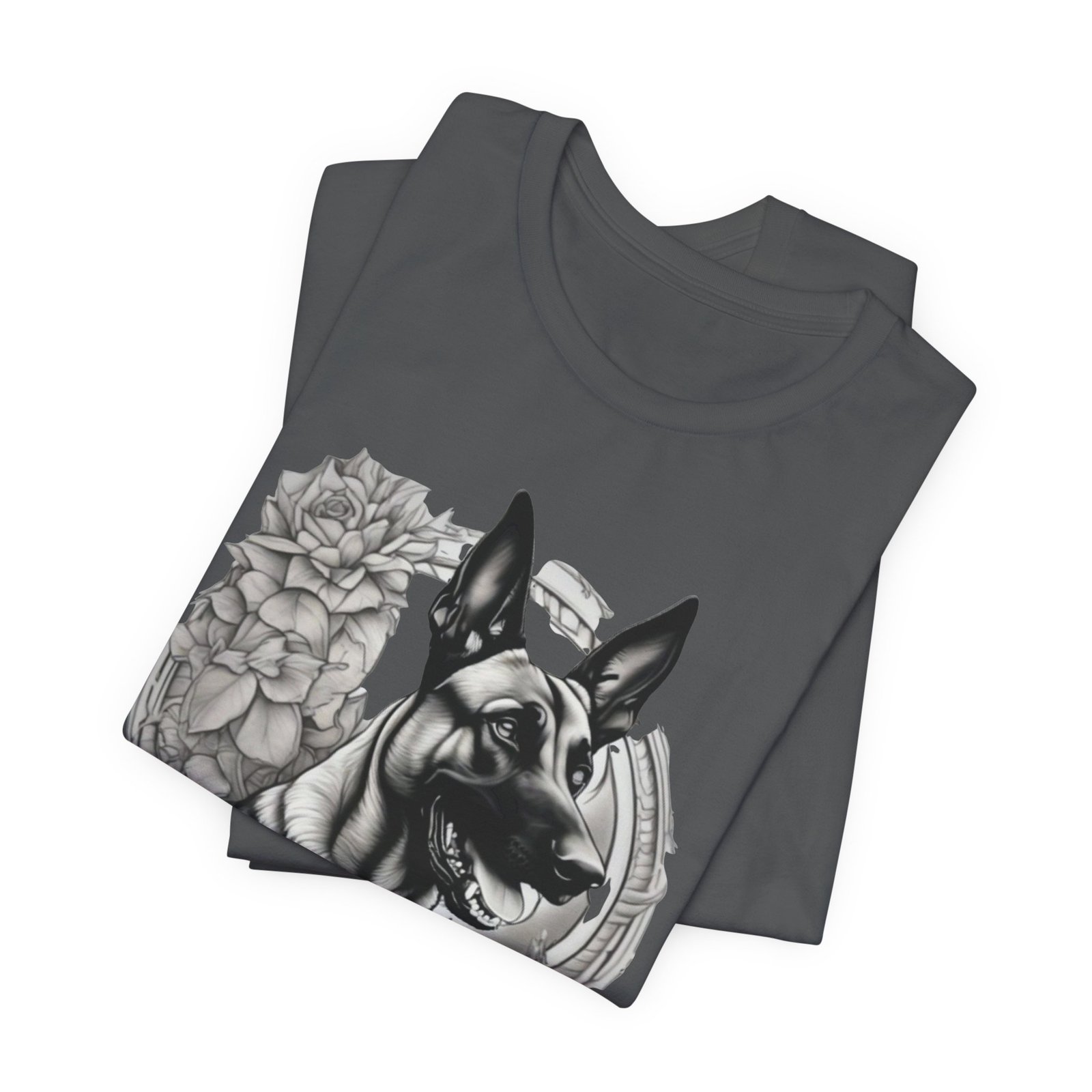 Belgian Malinois Floral Portrait T-Shirt - Image 39