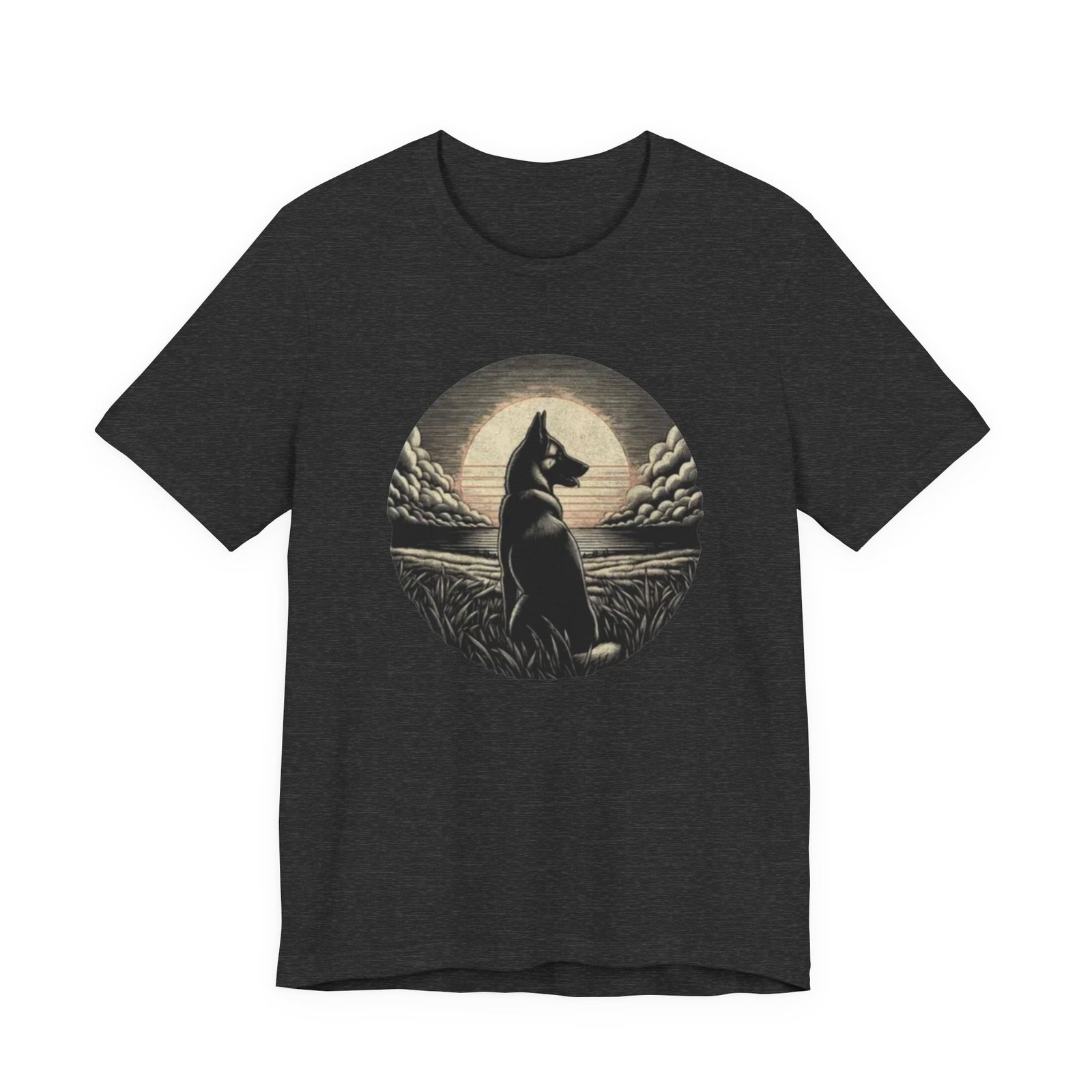 Belgian malinios silhouette sunset circle Tee | Nature, Moonlit Landscape - Image 17