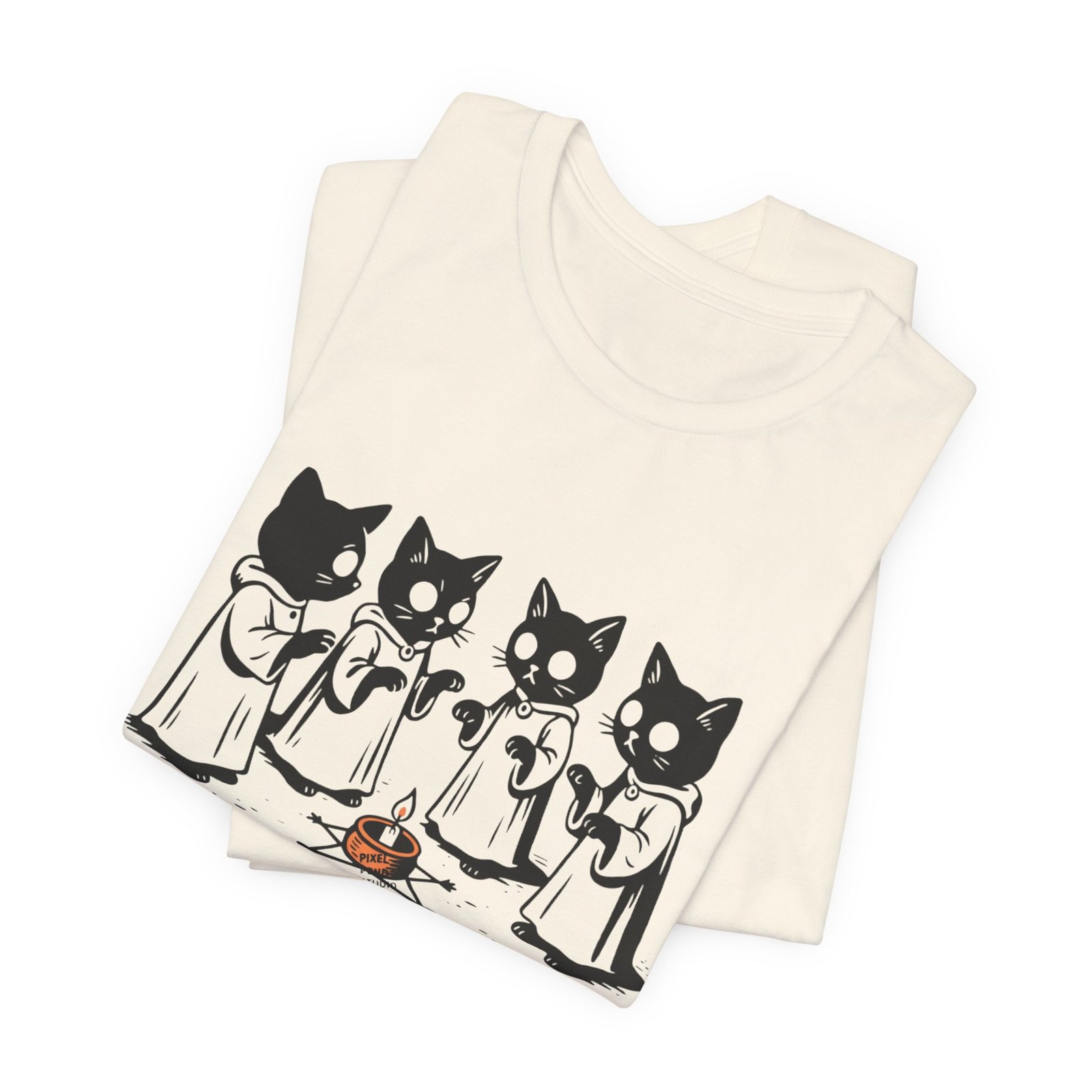 Cat Choir Lets Start a Cult Tee , Cat Ritual Graphic Shirt - Image 11