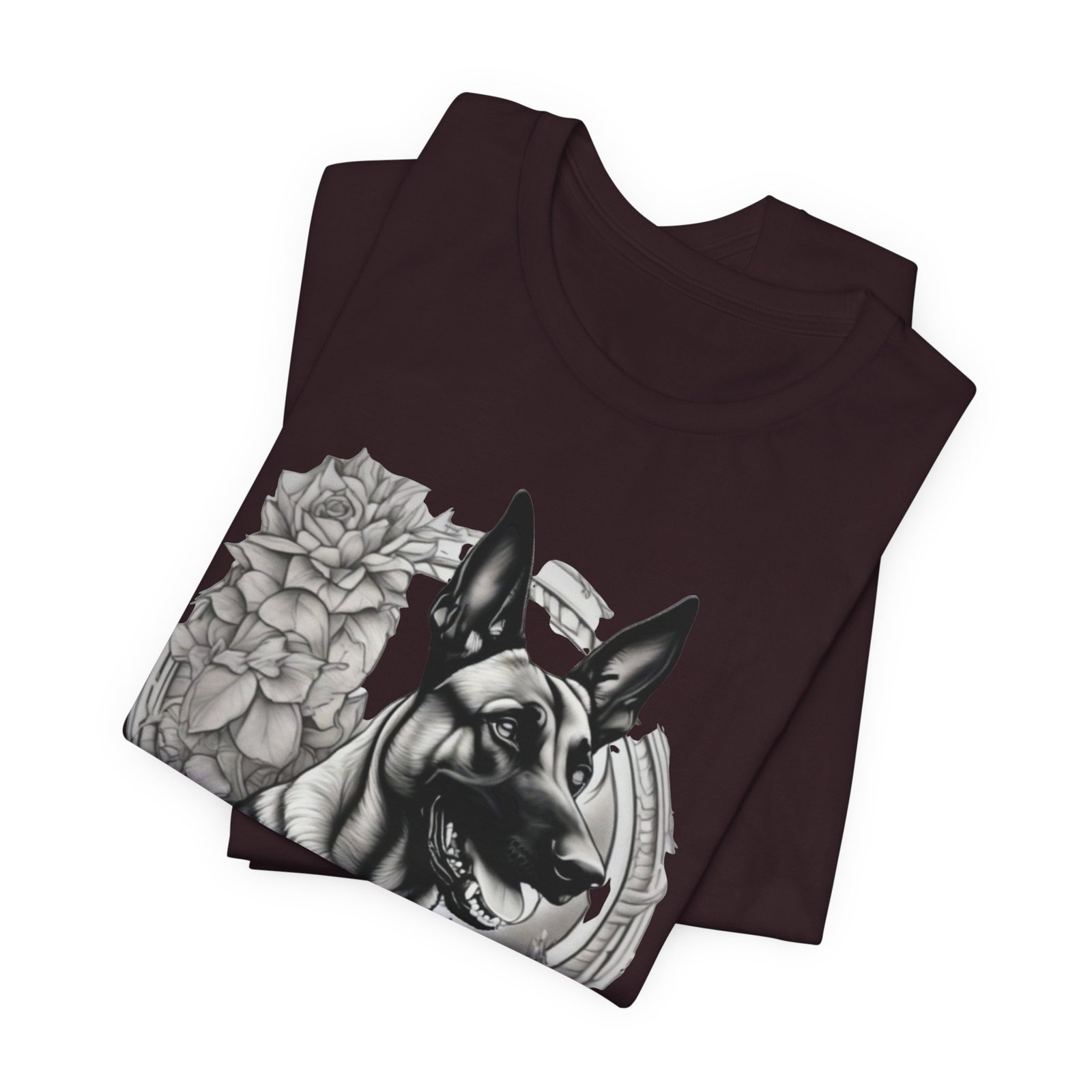 Belgian Malinois Floral Portrait T-Shirt - Image 43