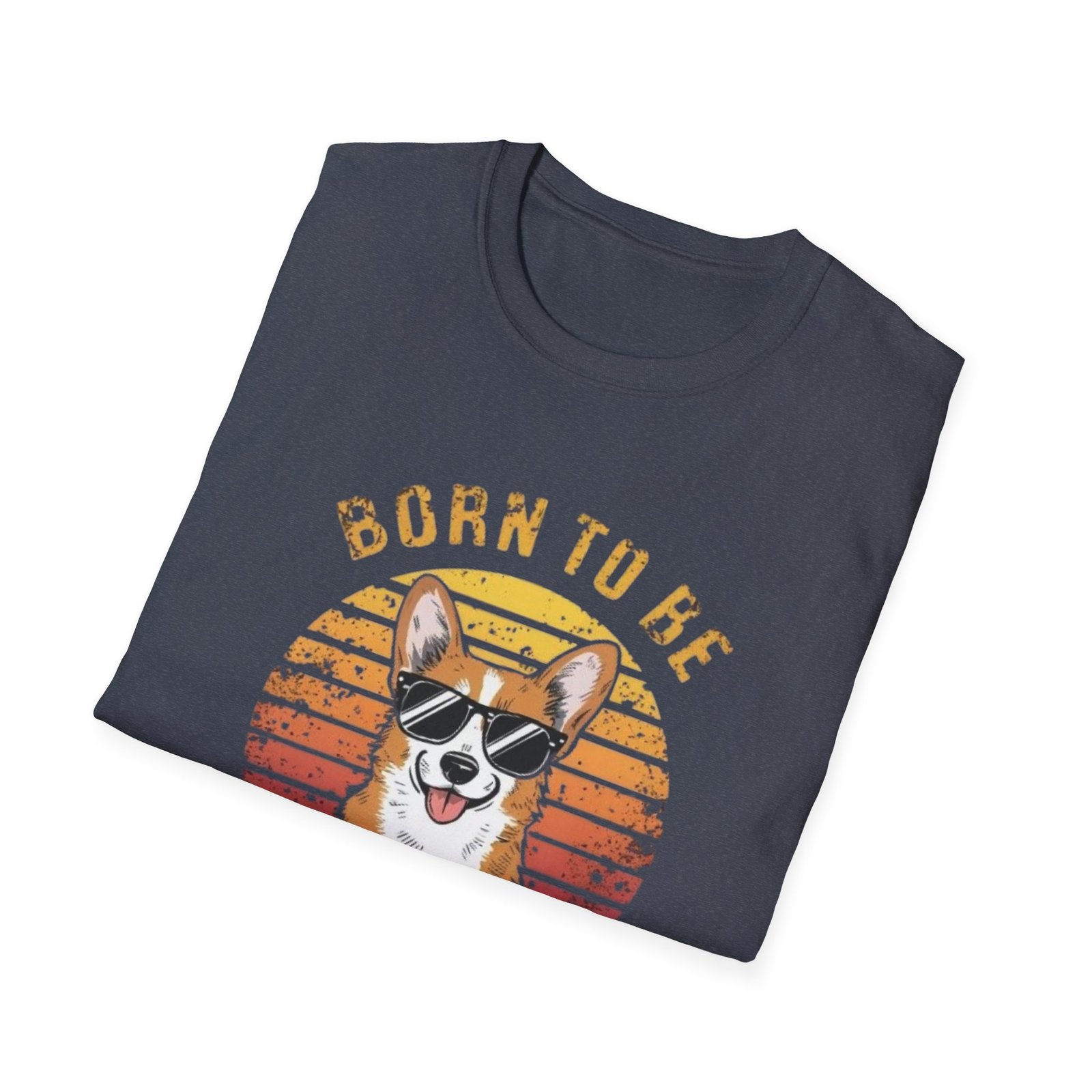 Corgi Sunglasses 'Born to Be Awesome' T-Shirt | Retro Sunset Dog Tee - Image 20