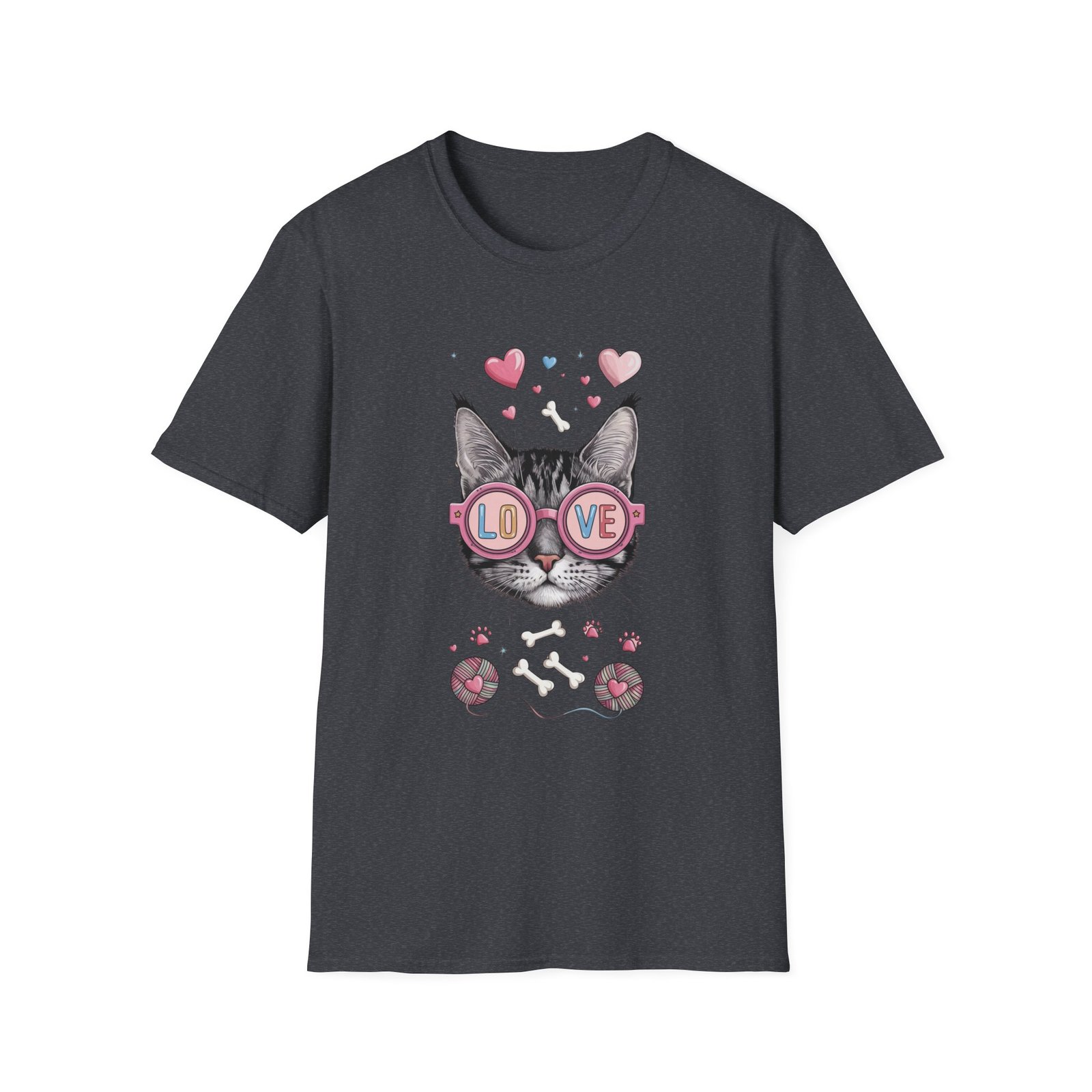 Cute Cat Love Unisex T-Shirt, Valentine's Day Tee, Cat Lover Gift, Animal Graphic Shirt - Image 21