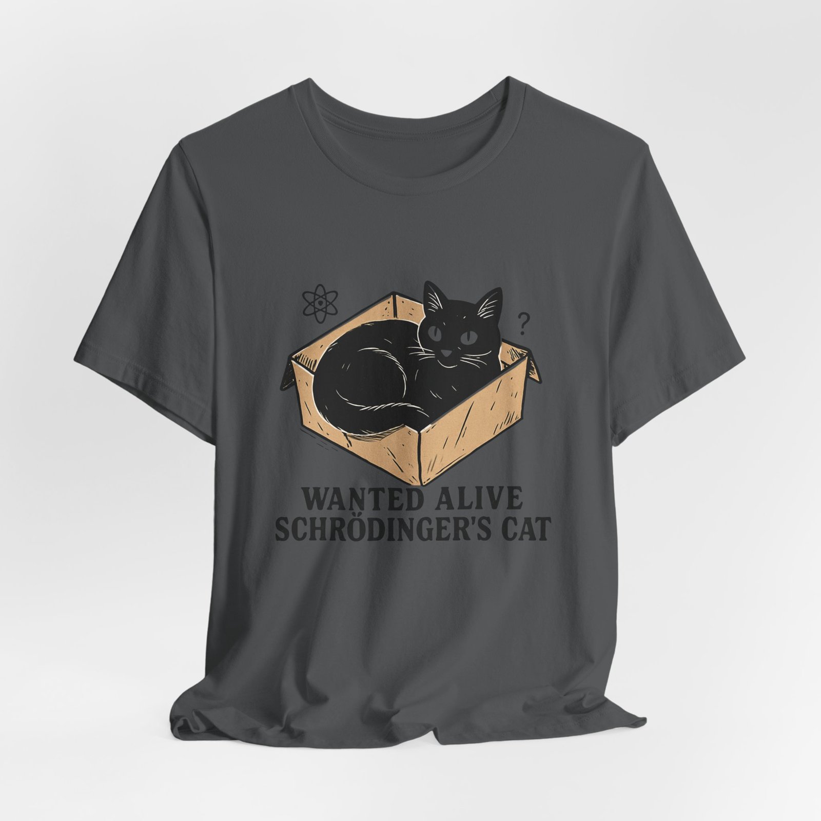 Schrödinger's Cat in Box Tee | Wanted Alive Cat Illustration - Image 28