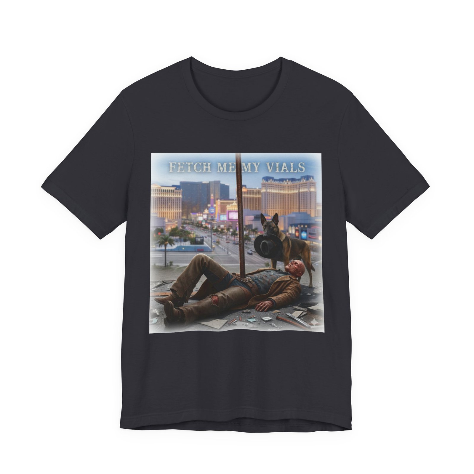 Fetch me my vials, Fallout Tee, Street Scene Graphic Tee — "Fetch Me My Vials" Retro Vegas Art Shirt - Image 21