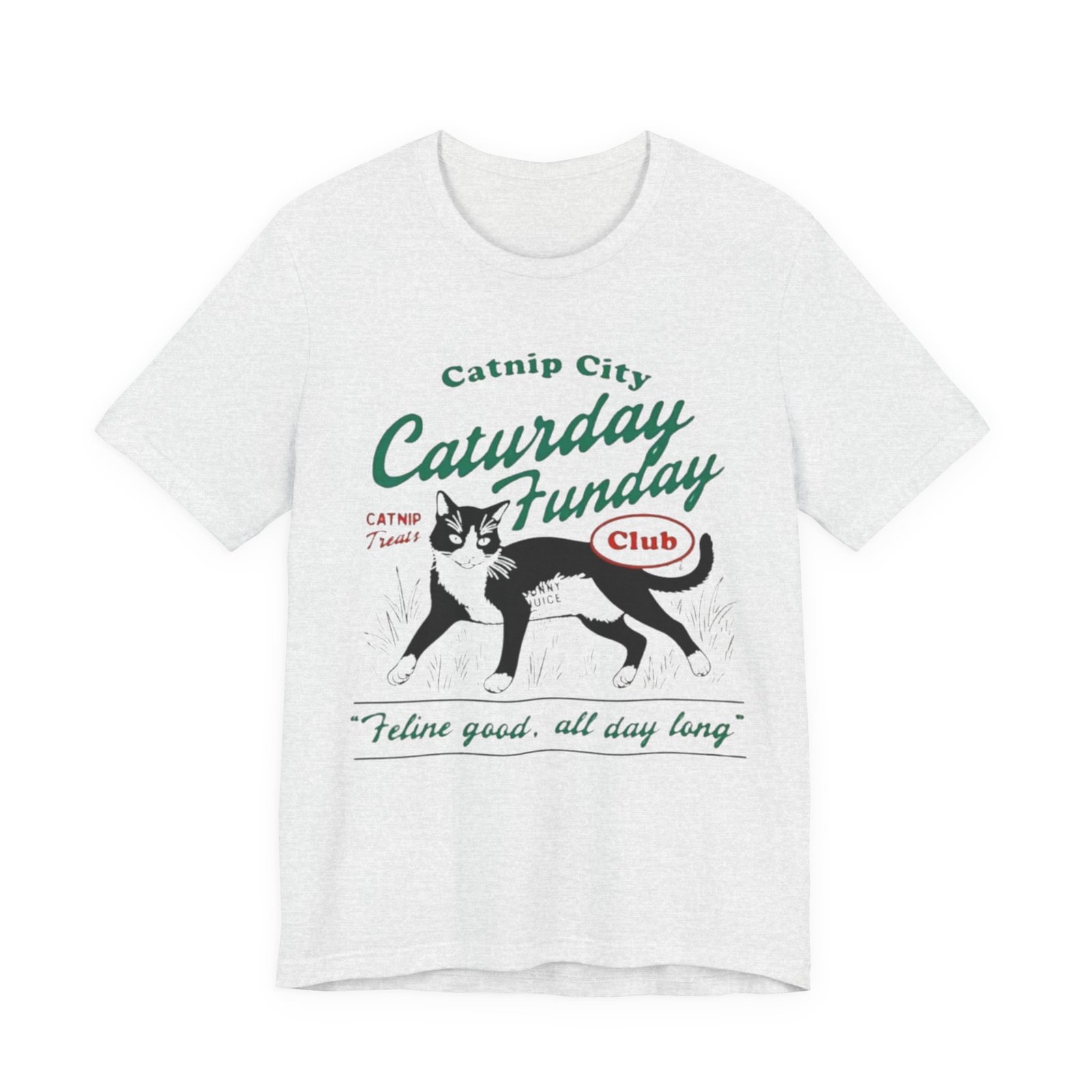 Catnip City Caturday Funday Cat T-Shirt | Vintage Cat Graphic Tee - Image 2