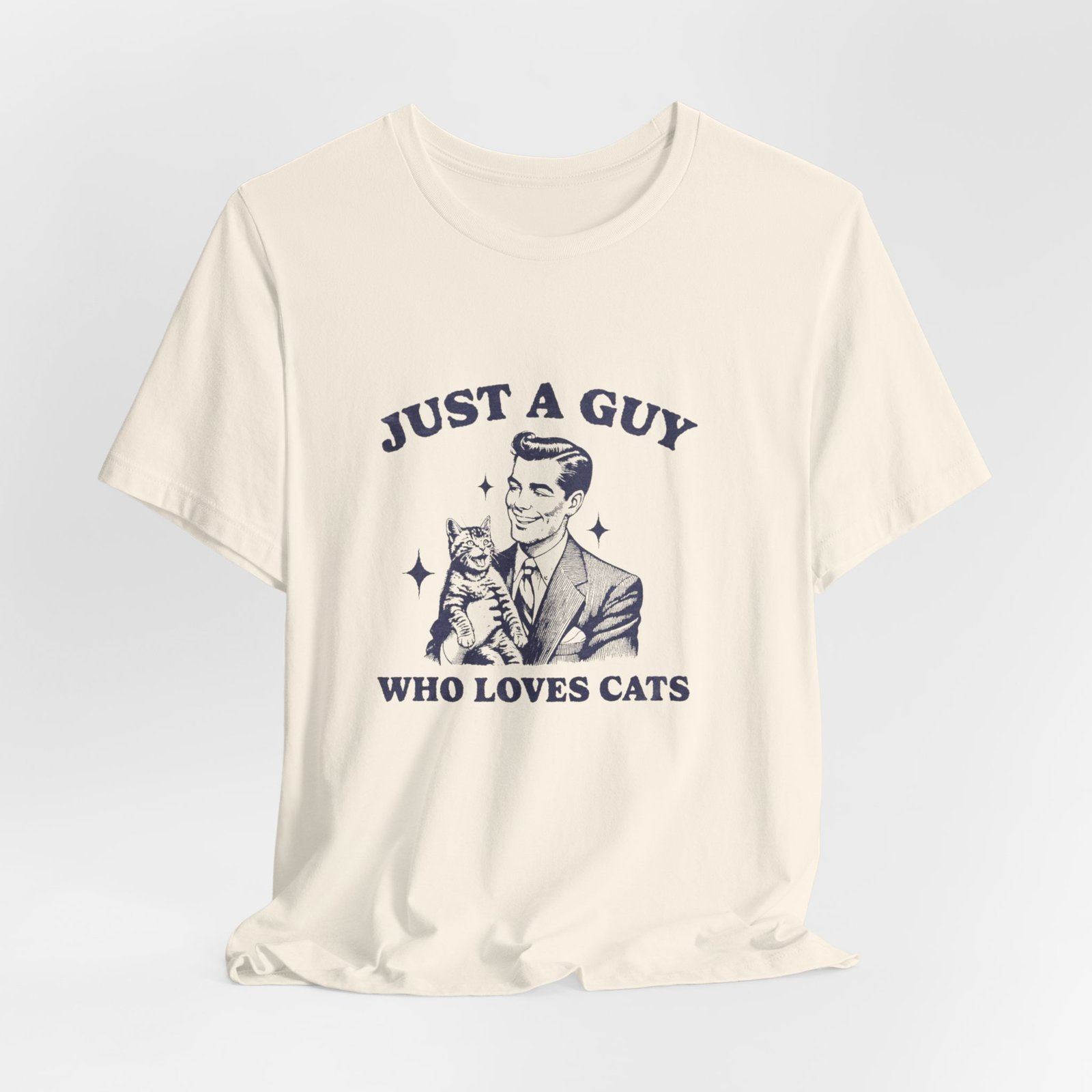 Just a Guy Who Loves Cats T-Shirt, Cute Cat Lover Tee, Unisex Jersey Short Sleeve Tee, Gift for Cat Owners, Fun Pet Lover Shirt - Image 8