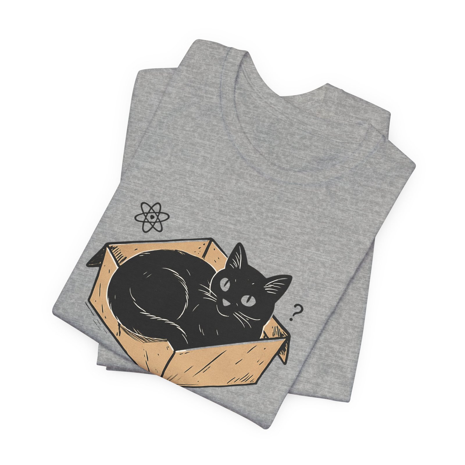 Schrödinger's Cat in Box Tee | Wanted Alive Cat Illustration - Image 23