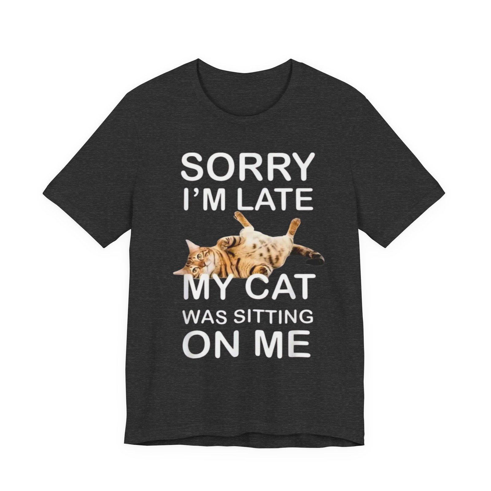 Sorry I'm Late My Cat Was Sitting On Me T-Shirt | Funny Cat Tee - Image 21