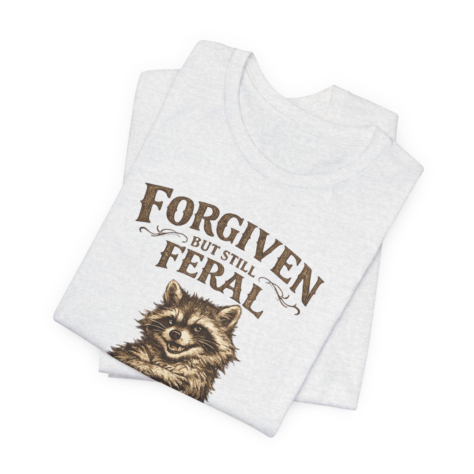 Forgiven But Still Feral raccoon tee | vintage illustration, humour - Image 11