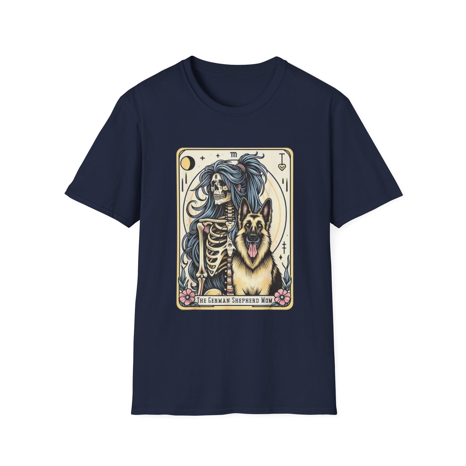 German Shepherd Tarot Skeleton T-Shirt | Funny Dog Tarot Tee - Image 21