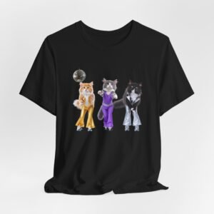 Disco Cats Trio T-Shirt | Cat Roller Skate Illustration, Retro 70s Vibe