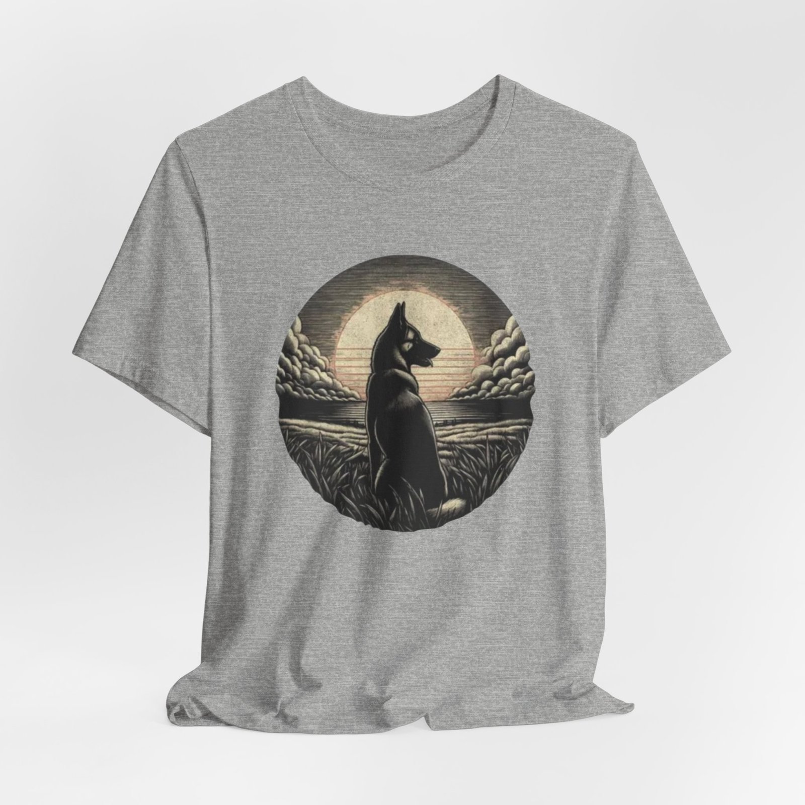 Belgian malinios silhouette sunset circle Tee | Nature, Moonlit Landscape - Image 16