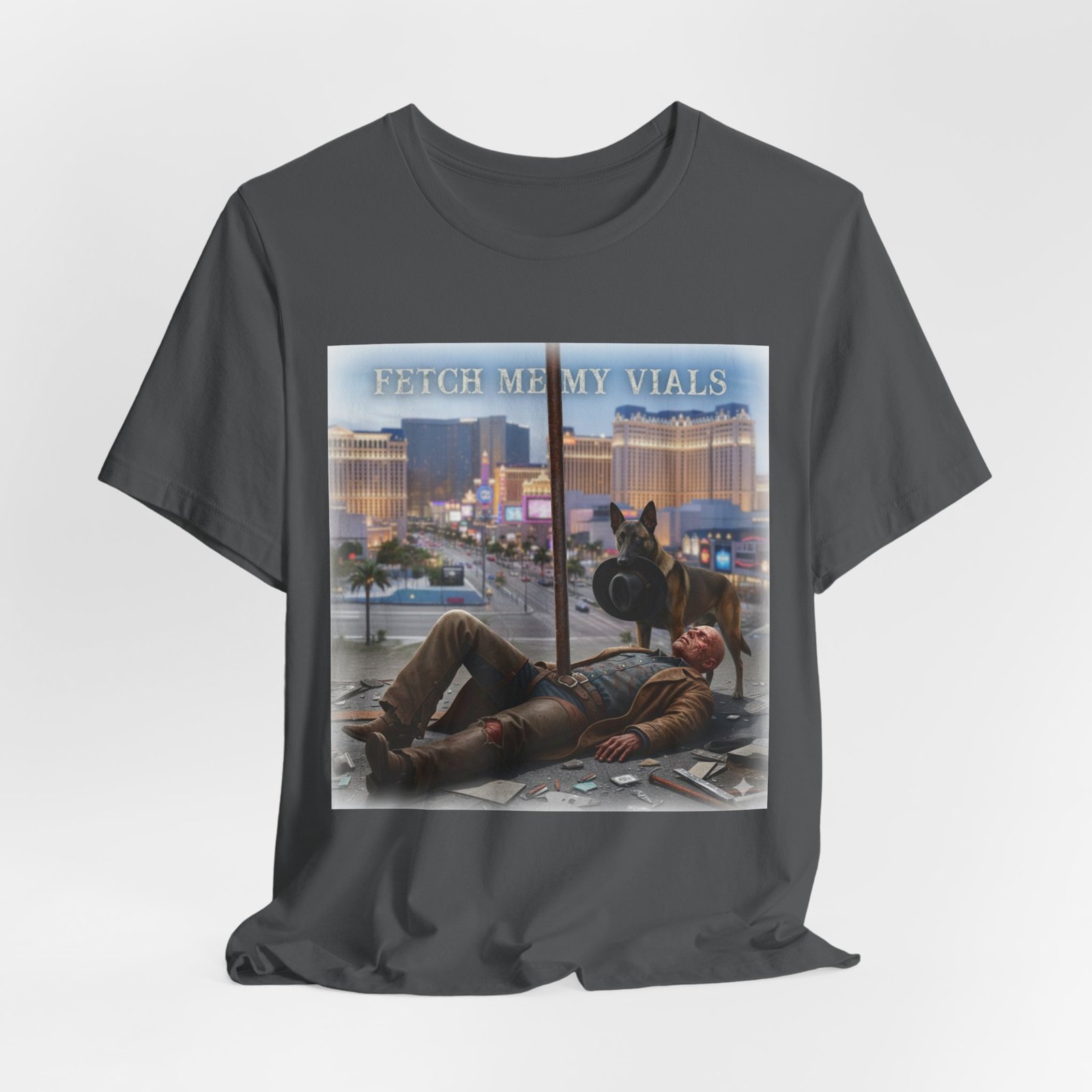 Fetch me my vials, Fallout Tee, Street Scene Graphic Tee — "Fetch Me My Vials" Retro Vegas Art Shirt - Image 34