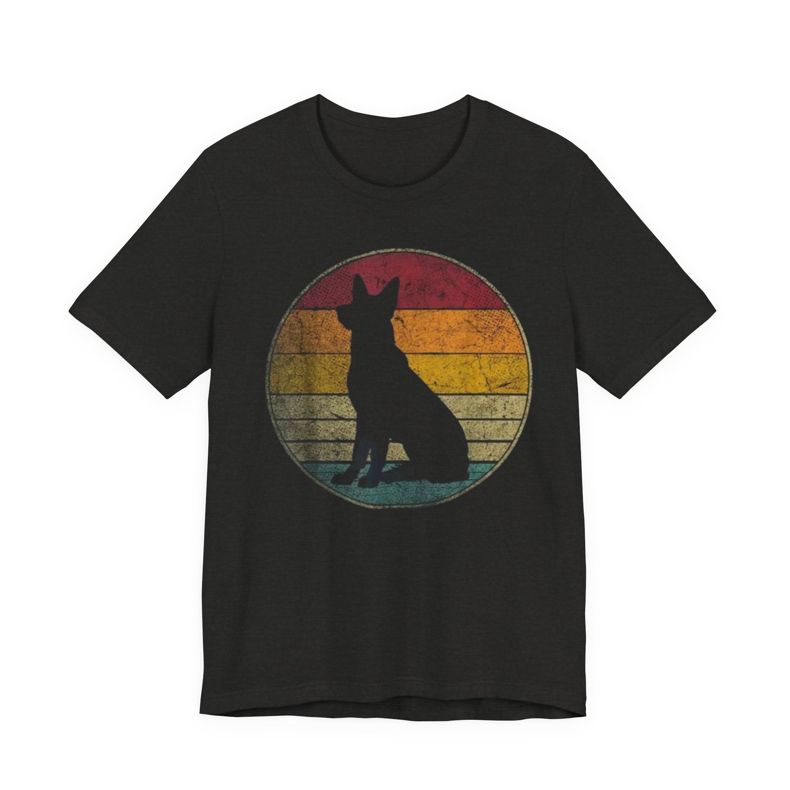 German Shepherd Silhouette Tee — Retro Sunset Dog Lover T-Shirt - Image 9