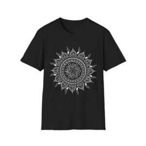 Mandala Sun Floral Tee | White T-Shirt, Boho Yoga Shirt