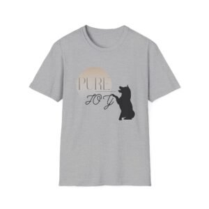 Pure Joy Dog T-Shirt | Cat Silhouette, Retro Sun Script