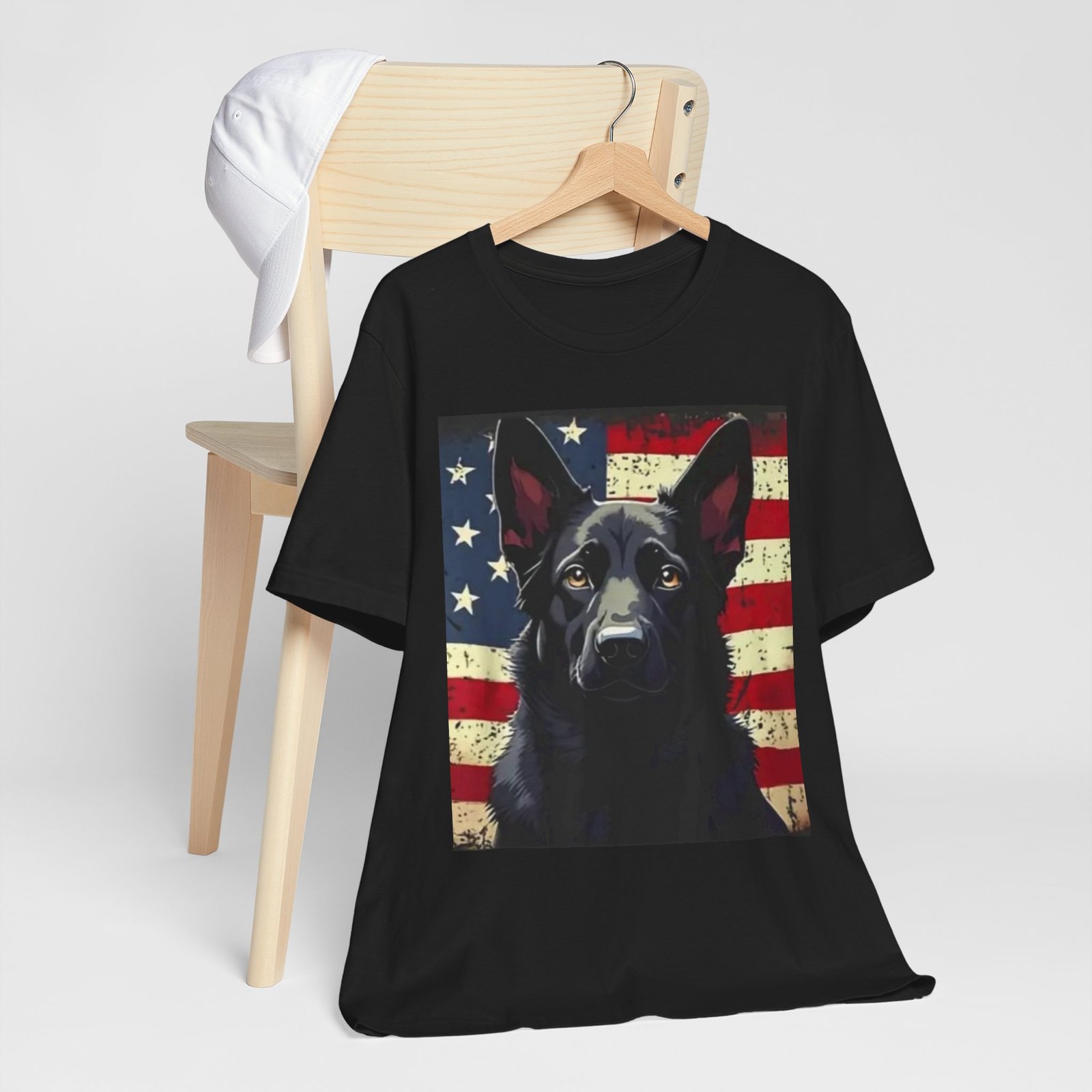 American Flag German Shepherd T-Shirt — Patriotic K9 Dog Tee