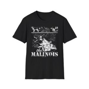 Belgian Malinois Graphic T-Shirt | Working Dog Illustration, Police K9 Theme