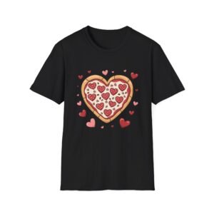 Pizza Heart T-Shirt, Foodie Tee, Love Pizza Shirt, Unisex Softstyle Tee, Pizza Lover Gift
