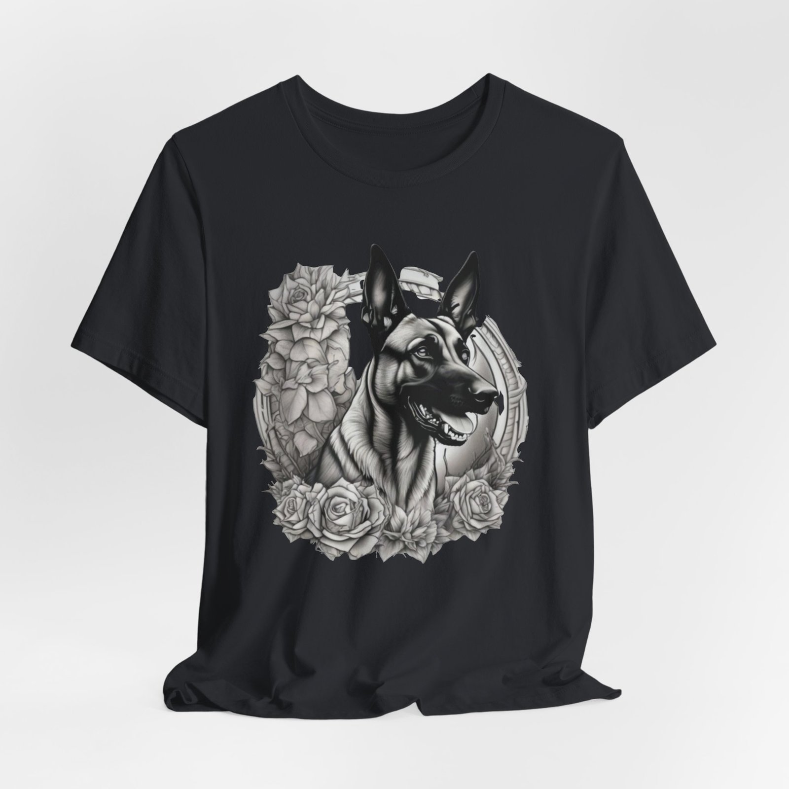Belgian Malinois Floral Portrait T-Shirt - Image 28