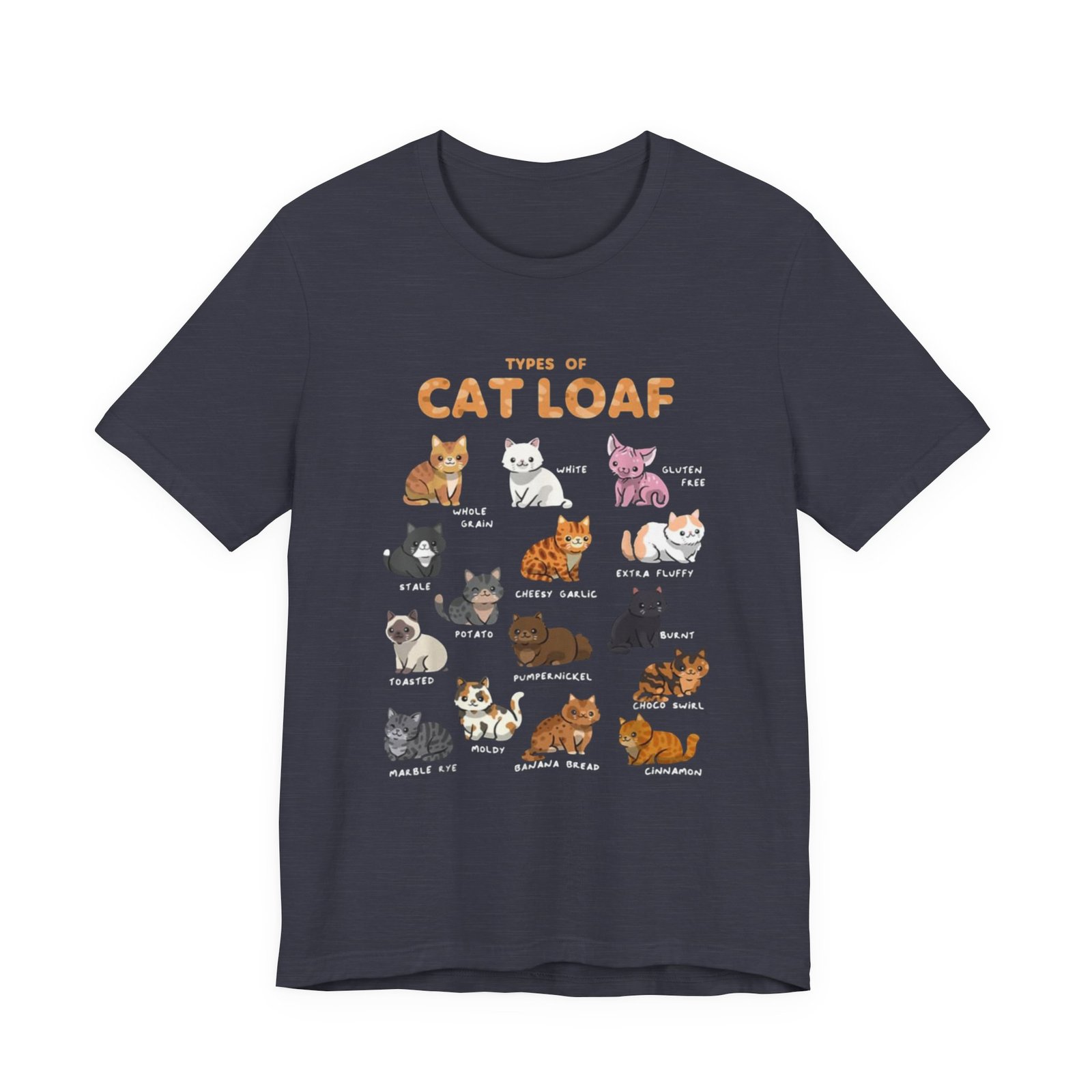 Types of Cat Loaf T-Shirt | Cute Cat Pose Illustration, Cat Lover Tee - Image 33