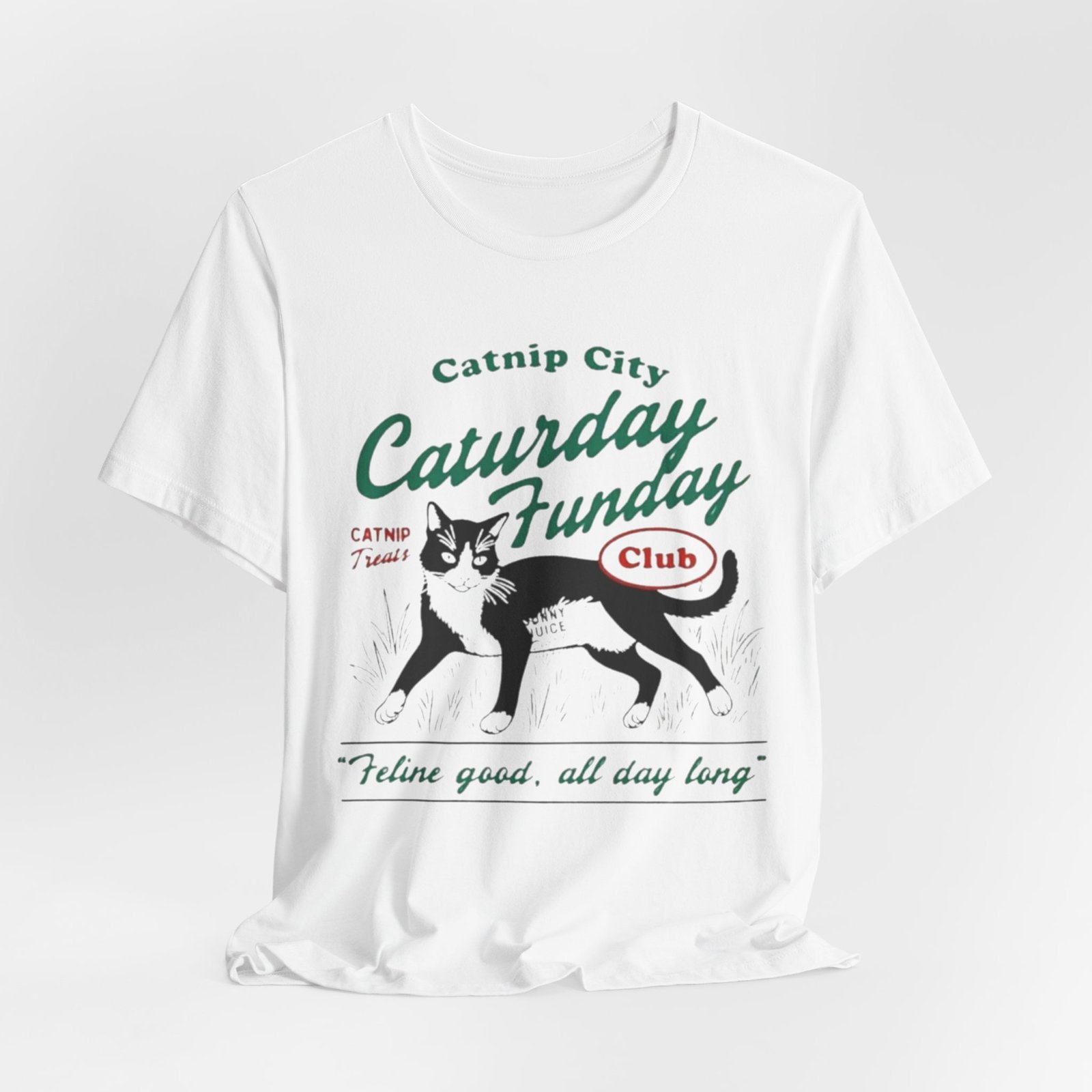 Catnip City Caturday Funday Cat T-Shirt | Vintage Cat Graphic Tee - Image 8