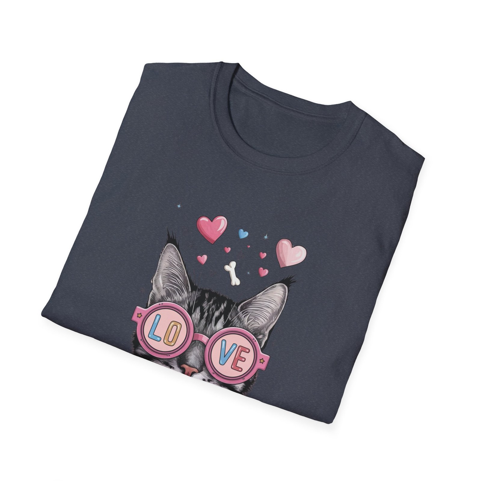 Cute Cat Love Unisex T-Shirt, Valentine's Day Tee, Cat Lover Gift, Animal Graphic Shirt - Image 28