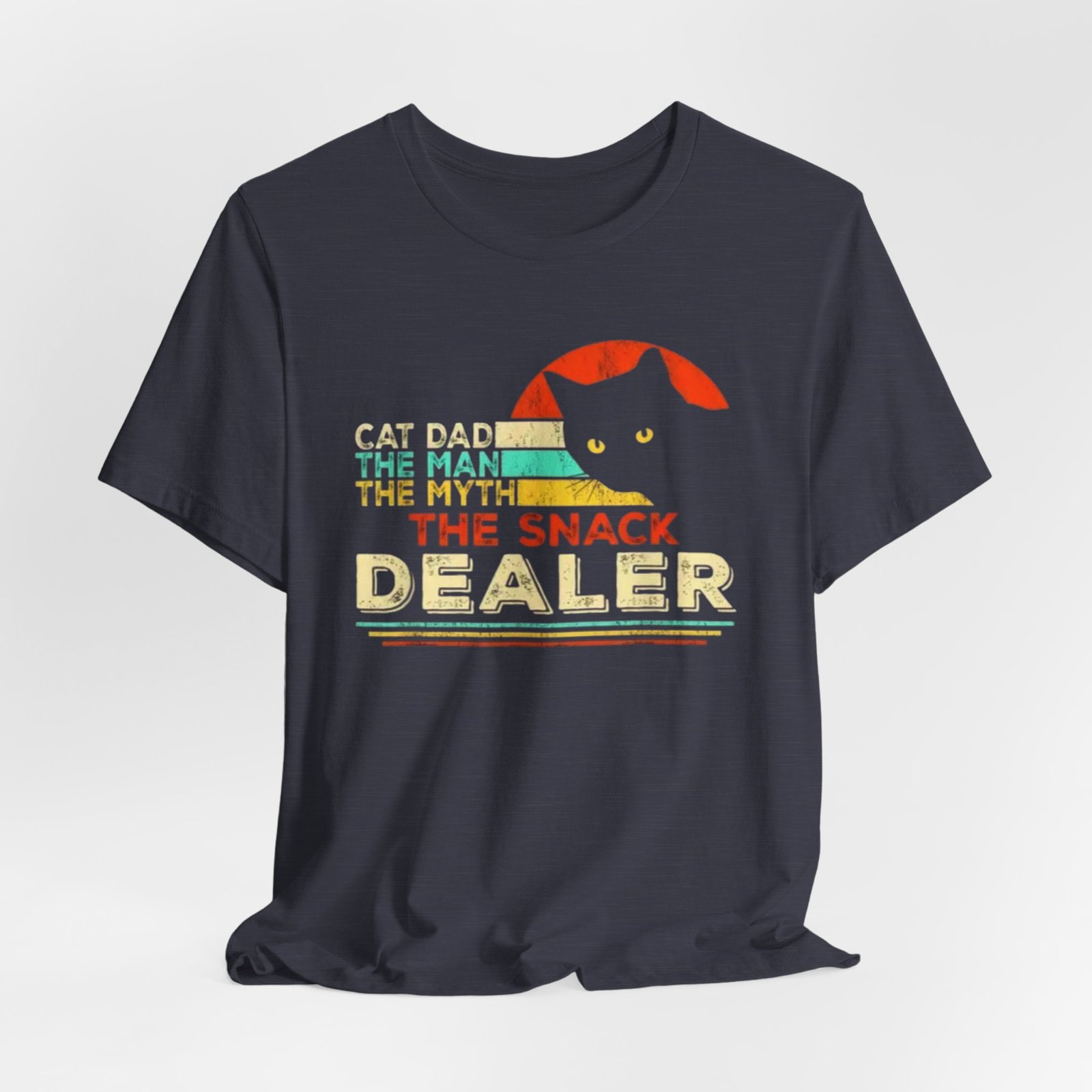 Cat Dad The Snack Dealer T-Shirt | Retro Cat Graphic - Image 32