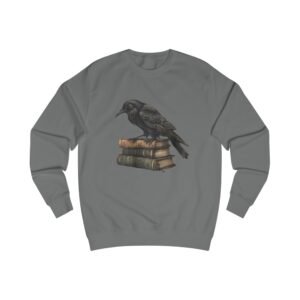 Raven on Vintage Books Sweatshirt | Gothic Literary Crow Design