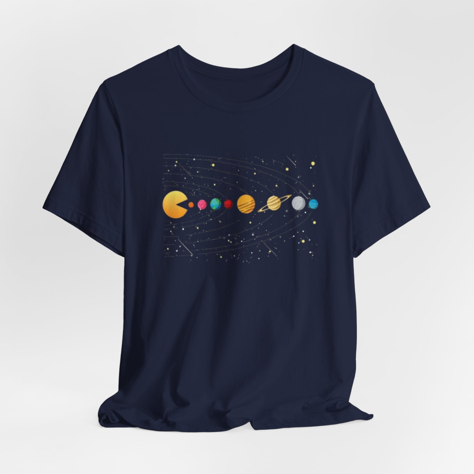 Pac-Man Solar System T-Shirt | Retro Arcade Planets Tee - Image 24