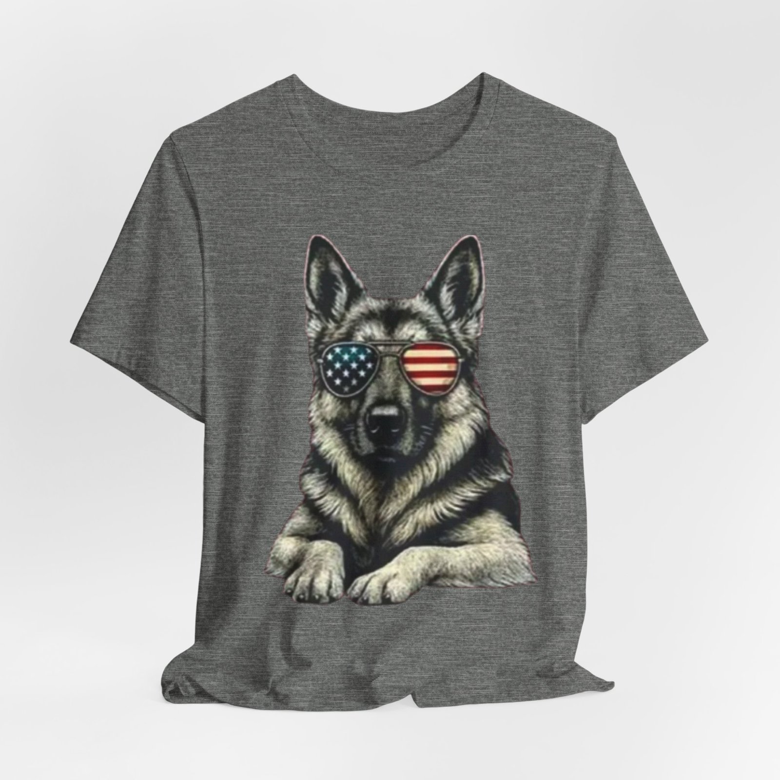 German Shepherd, American Flag Sunglasses German Shepherd T-Shirt - Image 8