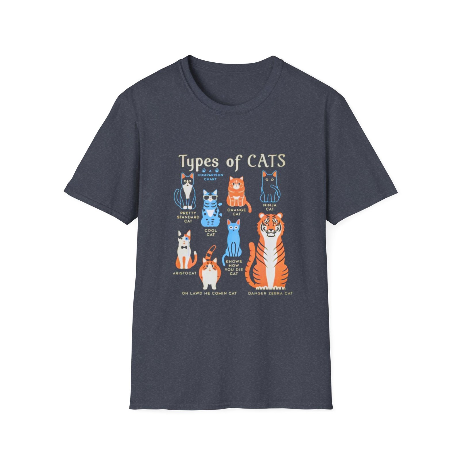 Types of Cats illustration T-Shirt | Cute cat breeds graphic tee - Image 21