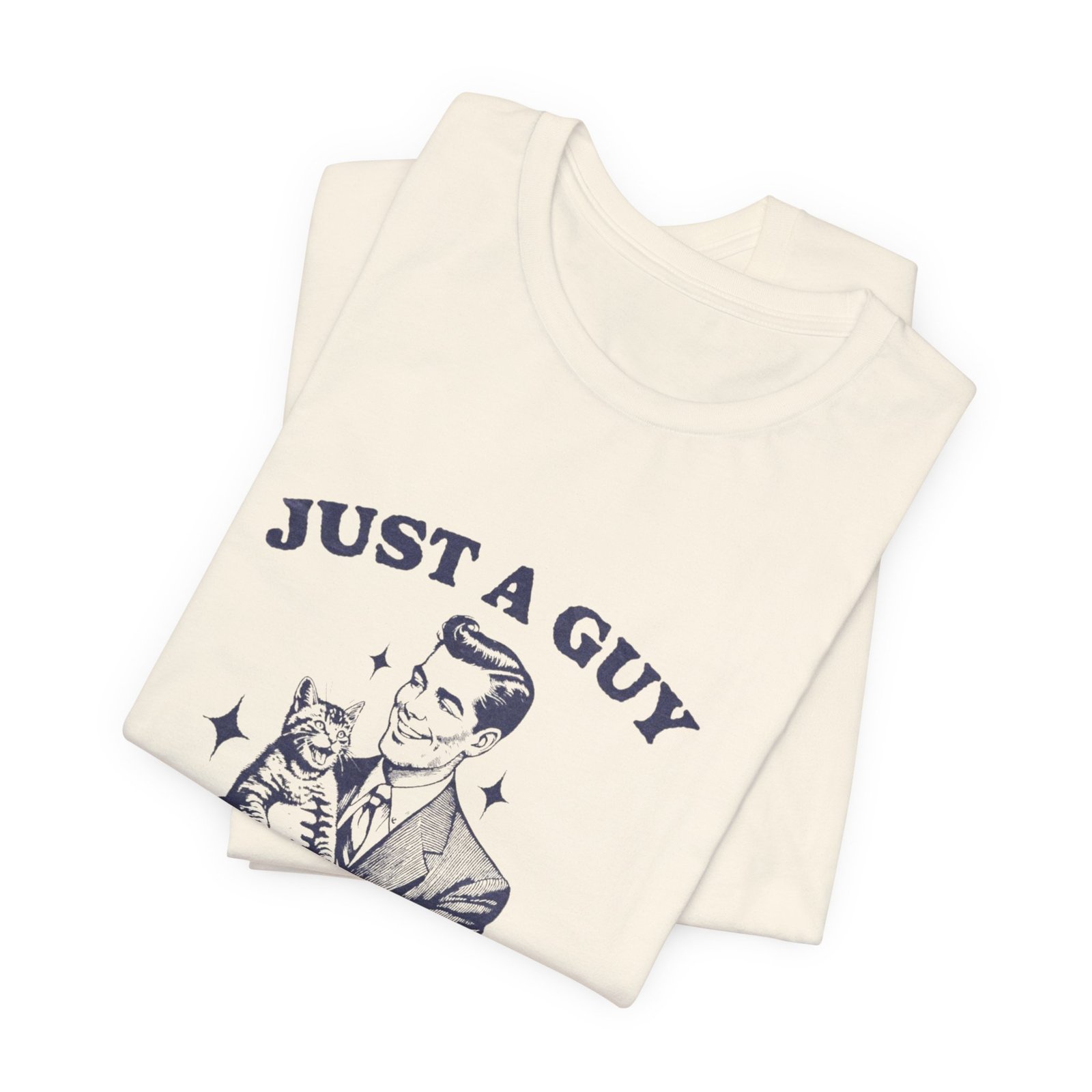 Just a Guy Who Loves Cats T-Shirt, Cute Cat Lover Tee, Unisex Jersey Short Sleeve Tee, Gift for Cat Owners, Fun Pet Lover Shirt - Image 7