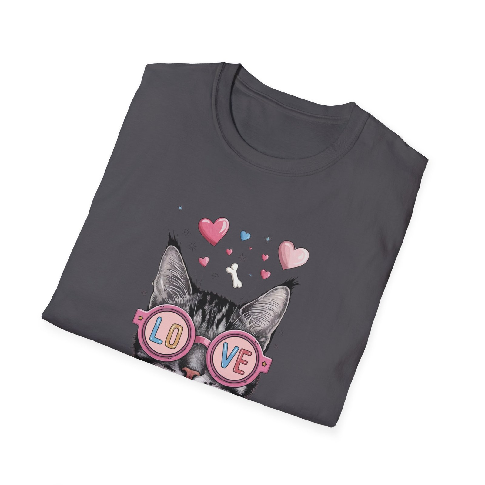 Cute Cat Love Unisex T-Shirt, Valentine's Day Tee, Cat Lover Gift, Animal Graphic Shirt - Image 20