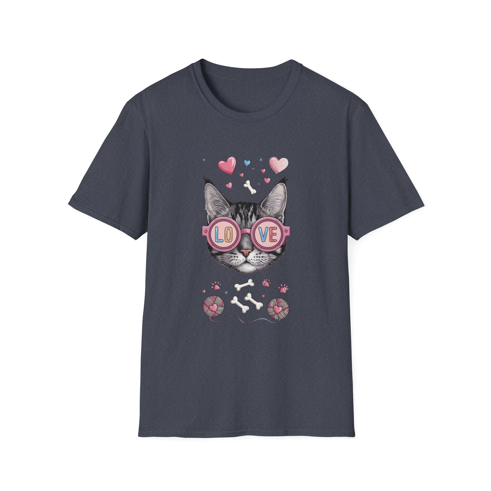 Cute Cat Love Unisex T-Shirt, Valentine's Day Tee, Cat Lover Gift, Animal Graphic Shirt - Image 25
