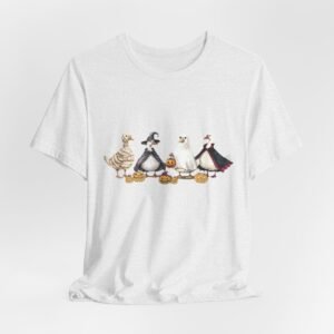 Funny Duck Halloween Tee, Quirky Unisex Jersey Shirt, Cute Duck Costume Top, Spooky Animal Graphic T-Shirt, Halloween Party Apparel