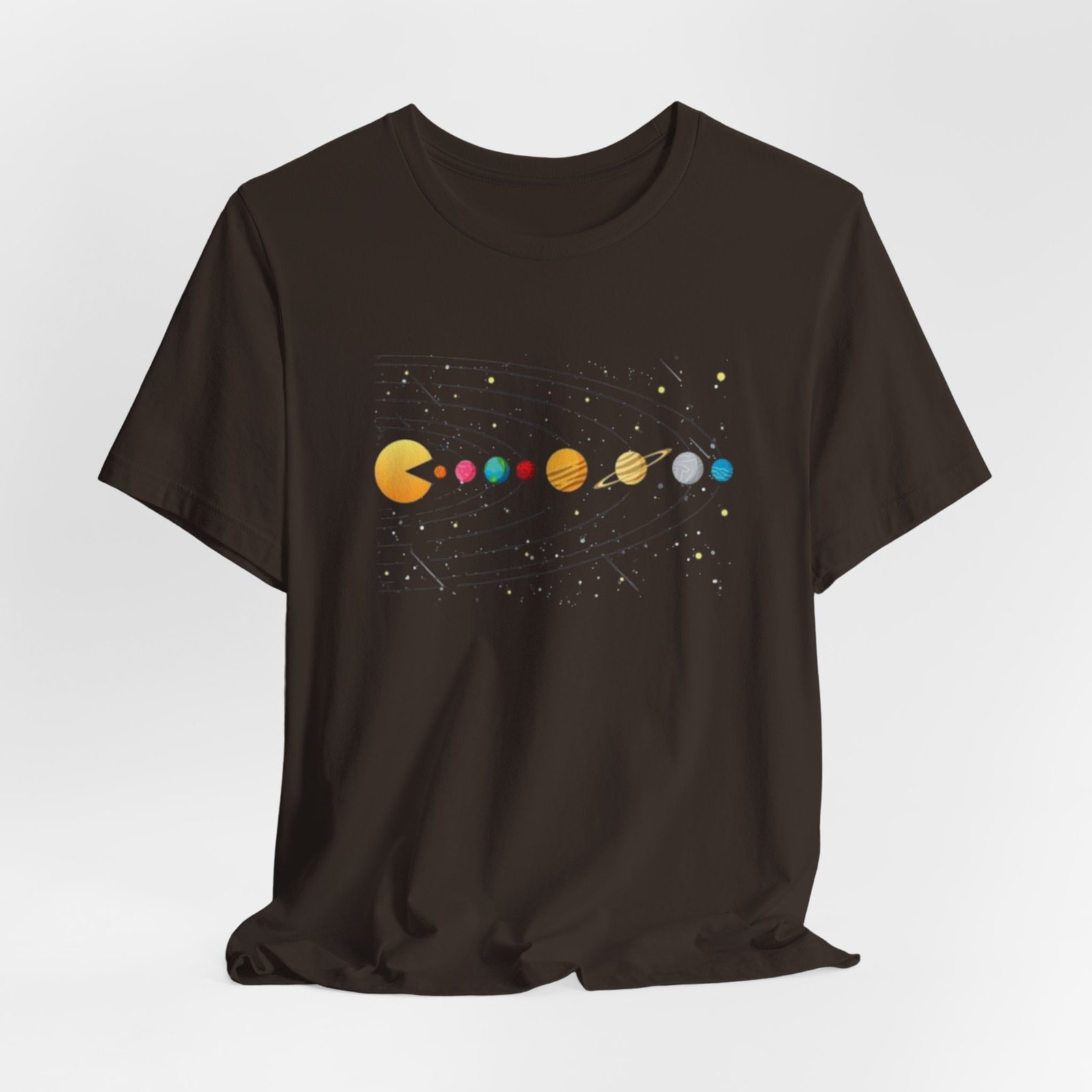 Pac-Man Solar System T-Shirt | Retro Arcade Planets Tee - Image 8