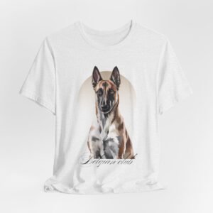 Belgian Malinois Portrait Tee | Dog Illustration, Script Text