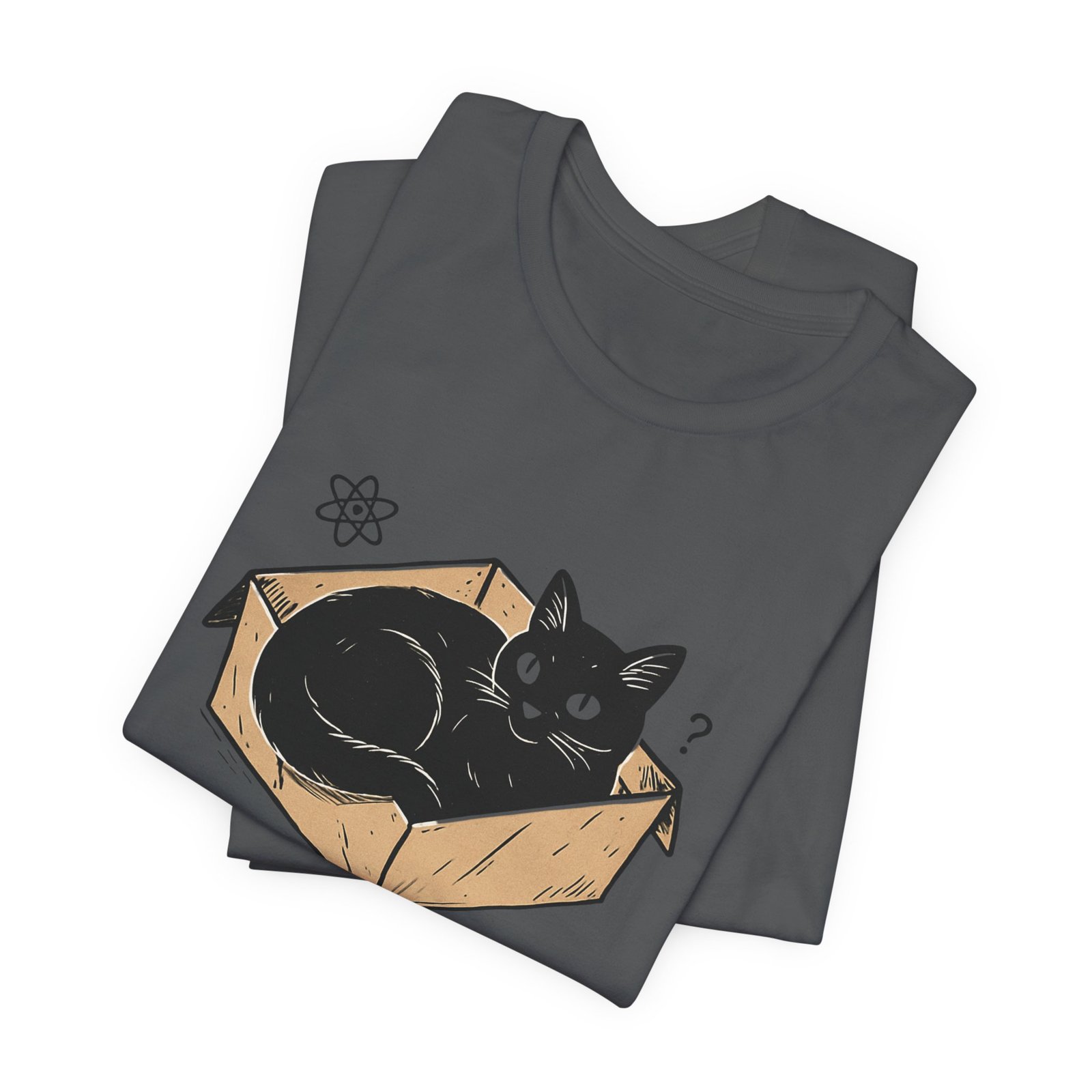 Schrödinger's Cat in Box Tee | Wanted Alive Cat Illustration - Image 27