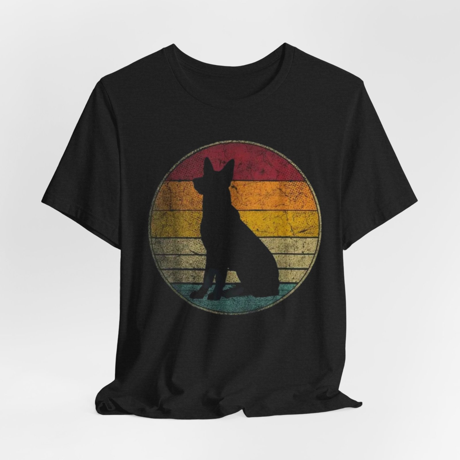 German Shepherd Silhouette Tee — Retro Sunset Dog Lover T-Shirt - Image 8