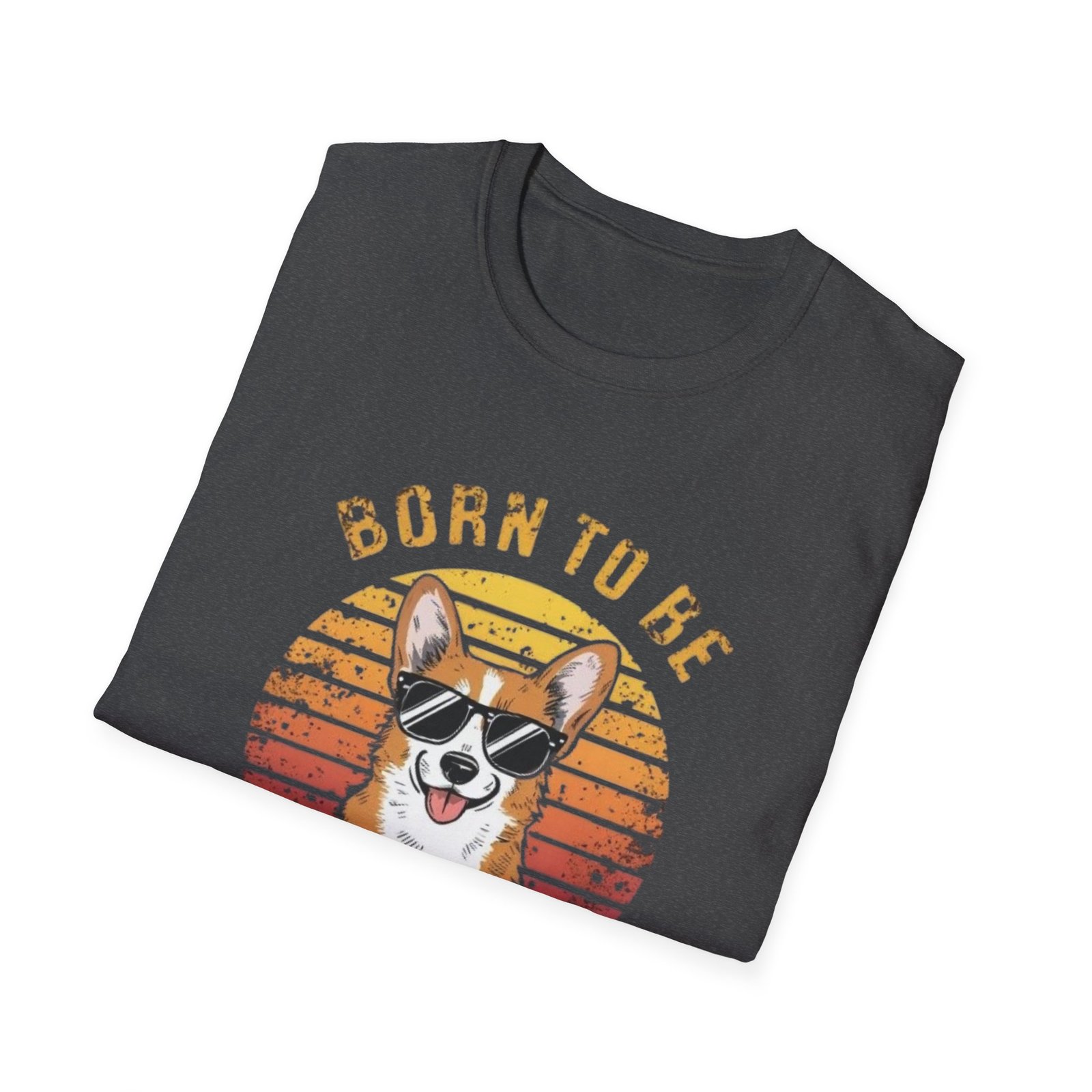 Corgi Sunglasses 'Born to Be Awesome' T-Shirt | Retro Sunset Dog Tee - Image 16