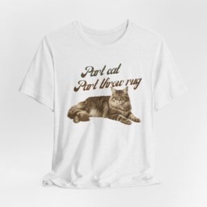 Maine Coon Cat T-Shirt | Vintage Maine Coon Cat Illustration, Part Cat Part throw rug