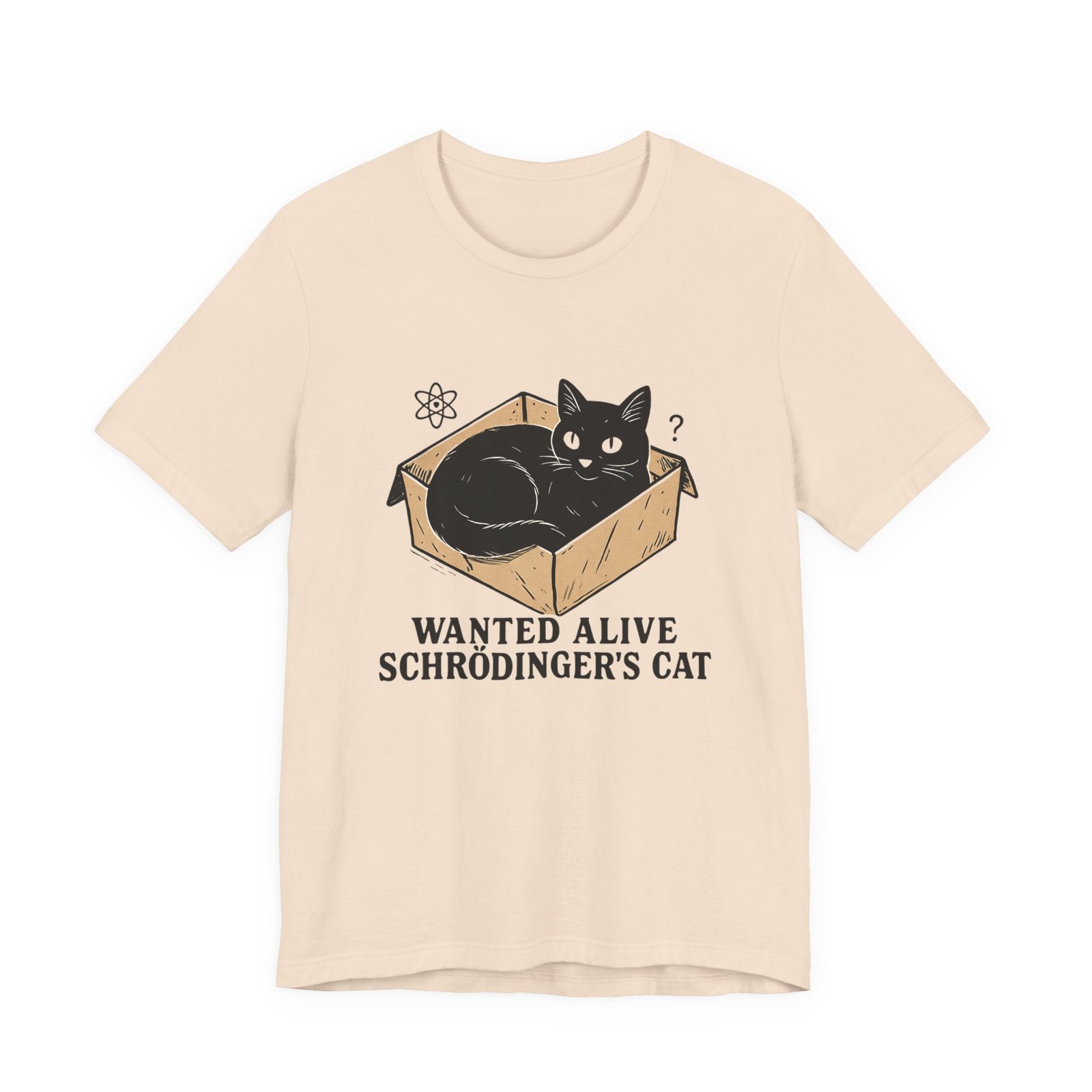 Schrödinger's Cat in Box Tee | Wanted Alive Cat Illustration - Image 13