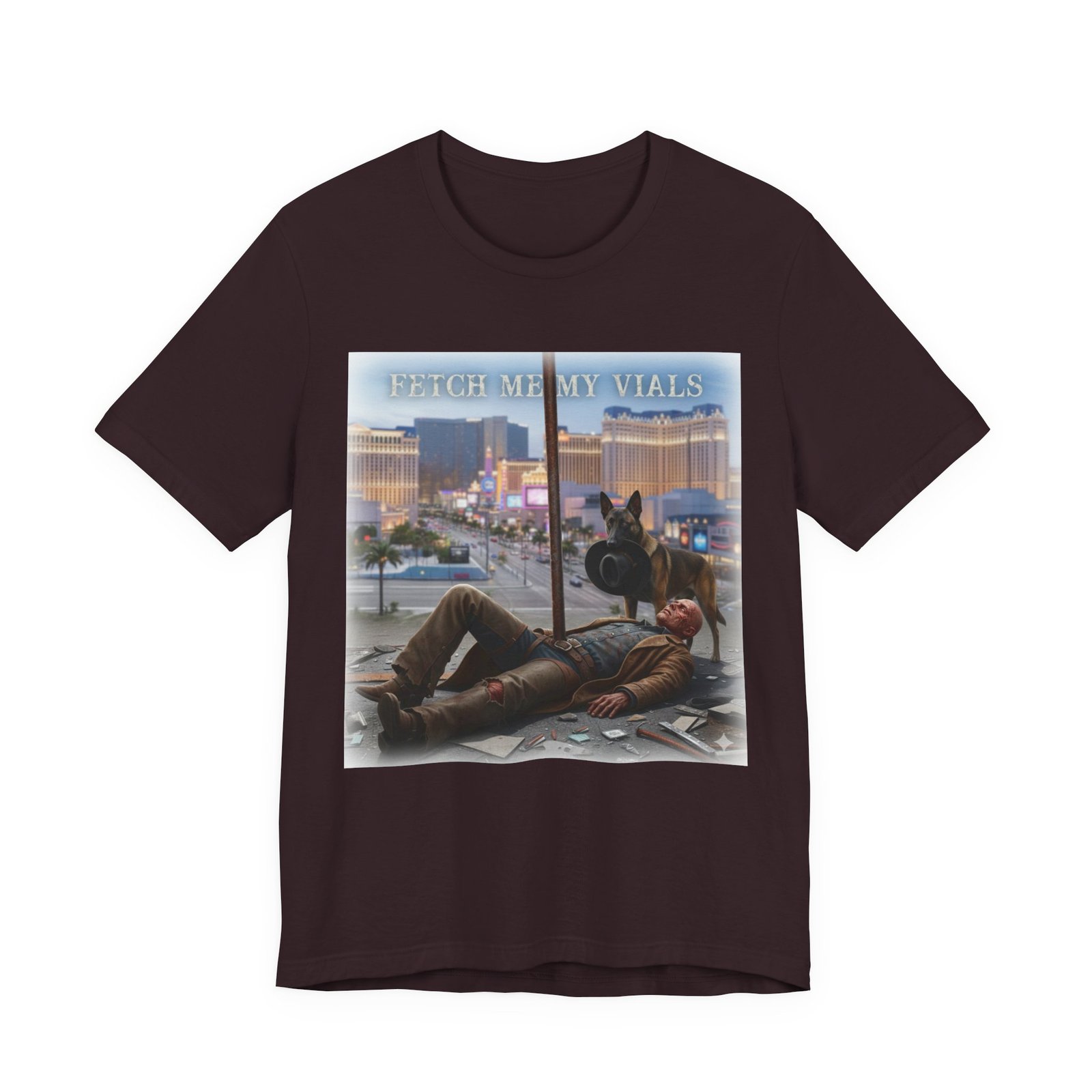 Fetch me my vials, Fallout Tee, Street Scene Graphic Tee — "Fetch Me My Vials" Retro Vegas Art Shirt - Image 46