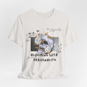 Skull and Flowers , Blooming with personality,Unisex Jersey Short Sleeve Tee